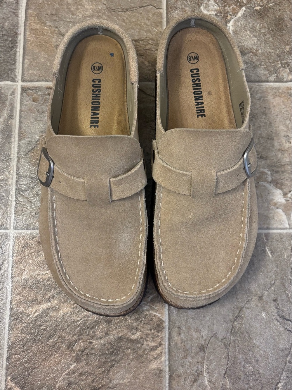 Women’s Suede Slip-On Loafers in Taupe